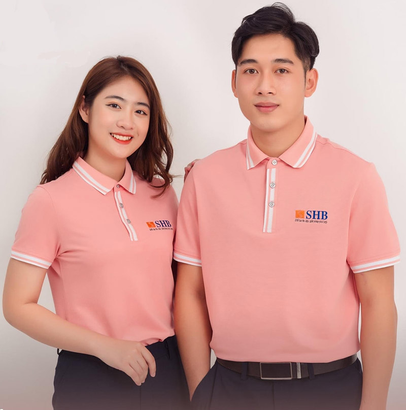 Áo thun đồng phục logo ngân hàng SHB