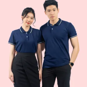 Áo thun đồng phục cá sấu màu xanh đen