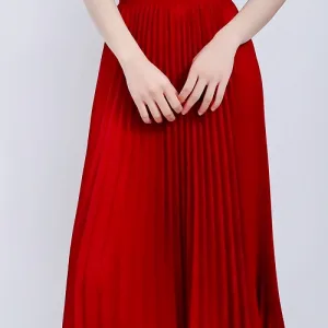 Chân váy xếp ly màu đỏ TC-06